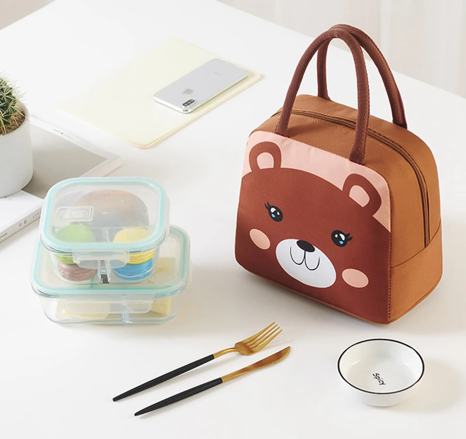 Мультфильм животных Rilakkuma Ланч сумка для женщин девочек дети портативный изолированная сумка-холодильник термо еда свежий пикника емкость фольга льда