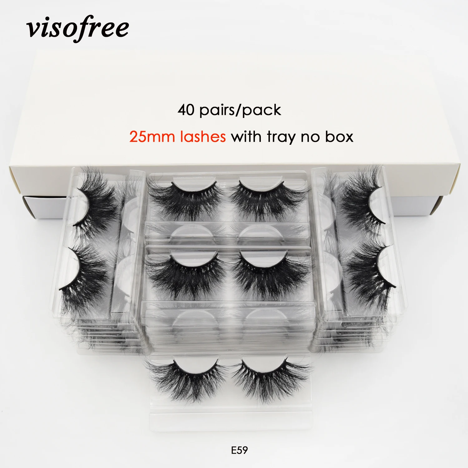 Visofree 40 пар/упак. 3D норковые ресницы с лотком без коробки 25 мм полная полоса