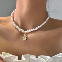 vintage irregular baroque pearl choker necklace france sytal classic romantic pendant necklace for women wedding party jewelry