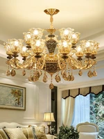european luxury ceramic crystal chandelier living room dining room bedroom french palace black low key crystal chandelier