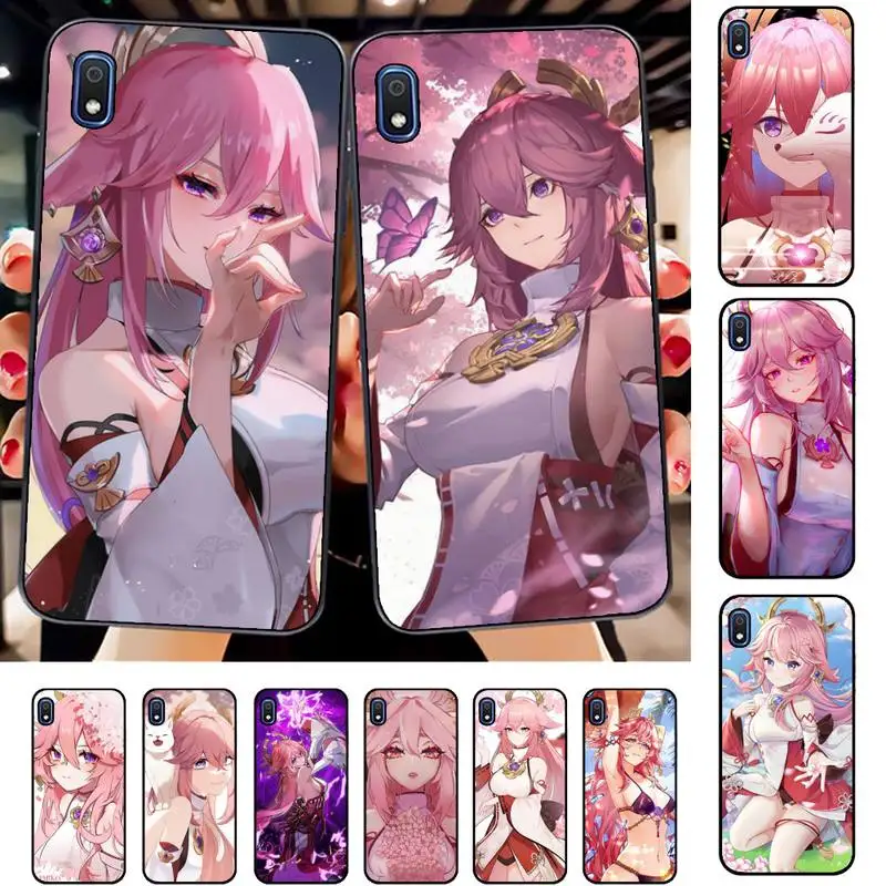 

FHNBLJ Yae Miko Genshin Impact Phone Case for Samsung A51 01 50 71 21S 70 31 40 30 10 20 S E 11 91 A7 A8 2018