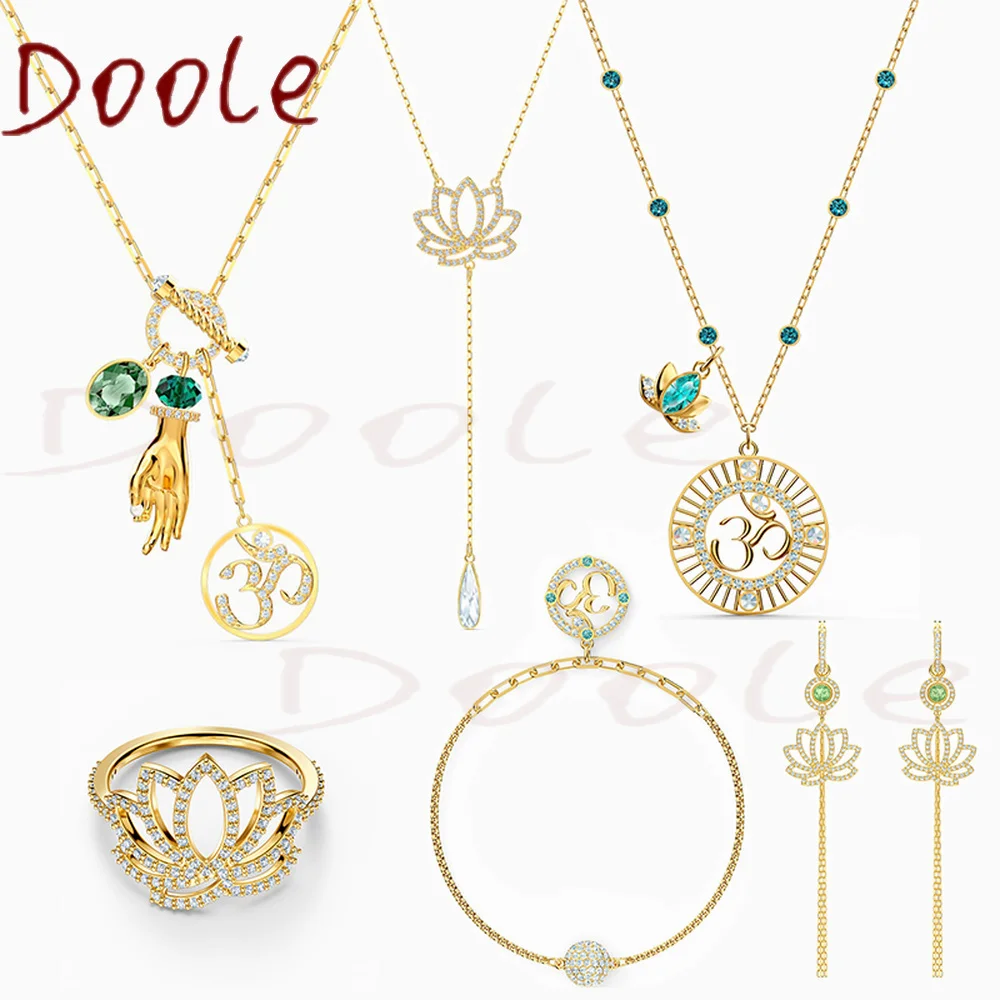

SWA High Quality SWA Fashion Jewelry Blooming Lotus Lotus Flower Pendant Necklace Romantic Birthday Gift for Women