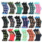 WPLOIKJD 1 пара Для Мужчин Хлопчатобумажные забавные носки красочные животных Еда хлопковое домашних животных классический творческий Calcetines Hombre смешной Skarpetki