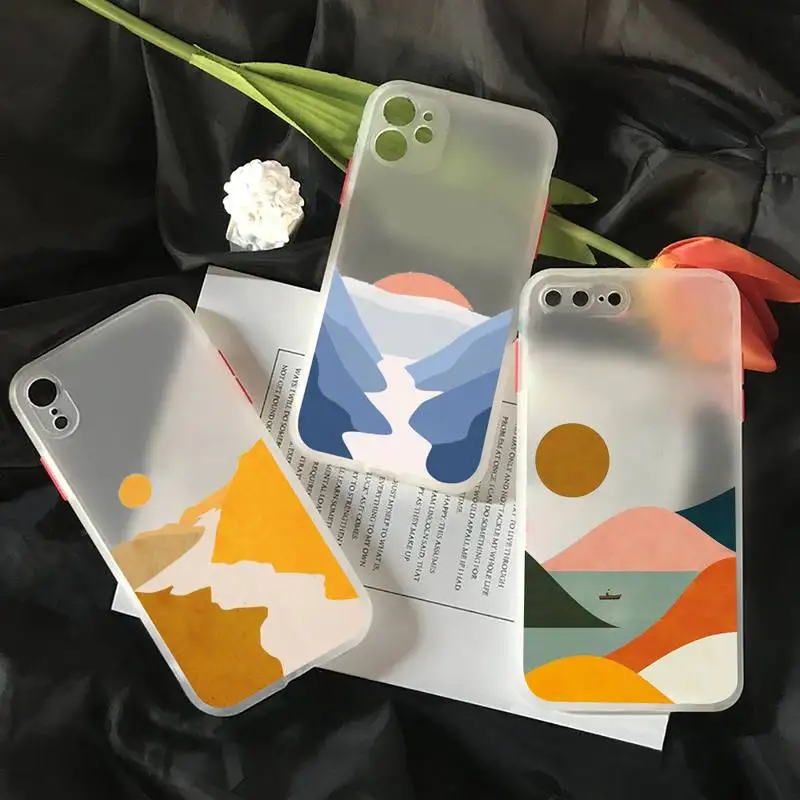 

Geometric art minimalist painting Phone Case matte transparent For iphone 7 8 11 12 plus mini x xs xr pro max cover