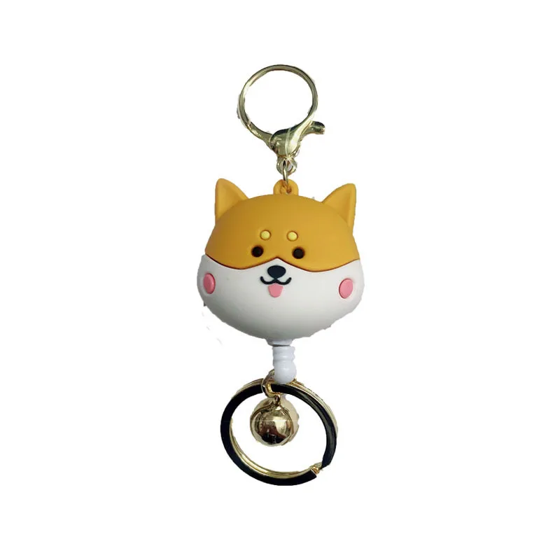 

Retractable Key Chain Rope Shiba Inu Bun Cartoon Lovely Creative Schoolbag Key Chain Pendant Couple Nylon Rope Fashion Gift