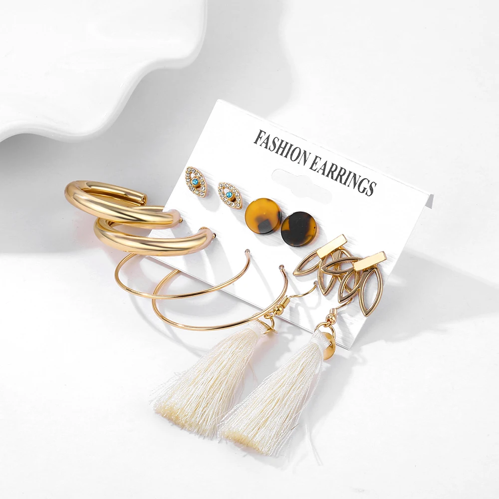 ALIUTOM богемный Леопардовый цвет акриловый жемчужный Комплект сережек для женщин