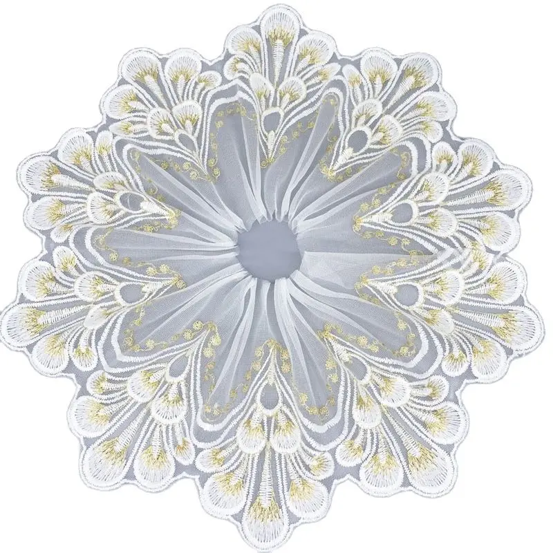 1 ярд вышивка Золотая кружевная ткань 18 см широкая стандартная отделка ленты и