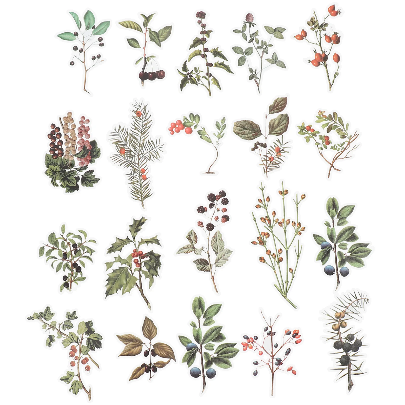 

120pcs DIY Stickers Paper Plants Leaves Stickers Planner Diary Decorative Decals