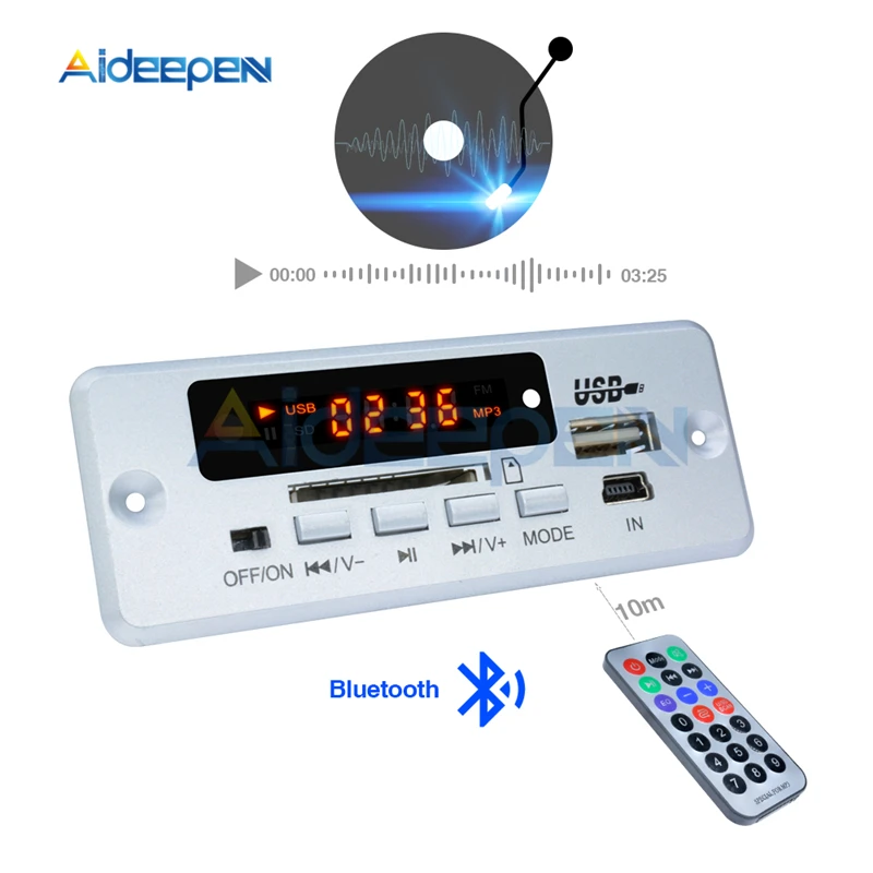 Плата декодера MP3 5 В Bluetooth-модуль декодирования вызовов WAV U-диск и TF-карта USB с