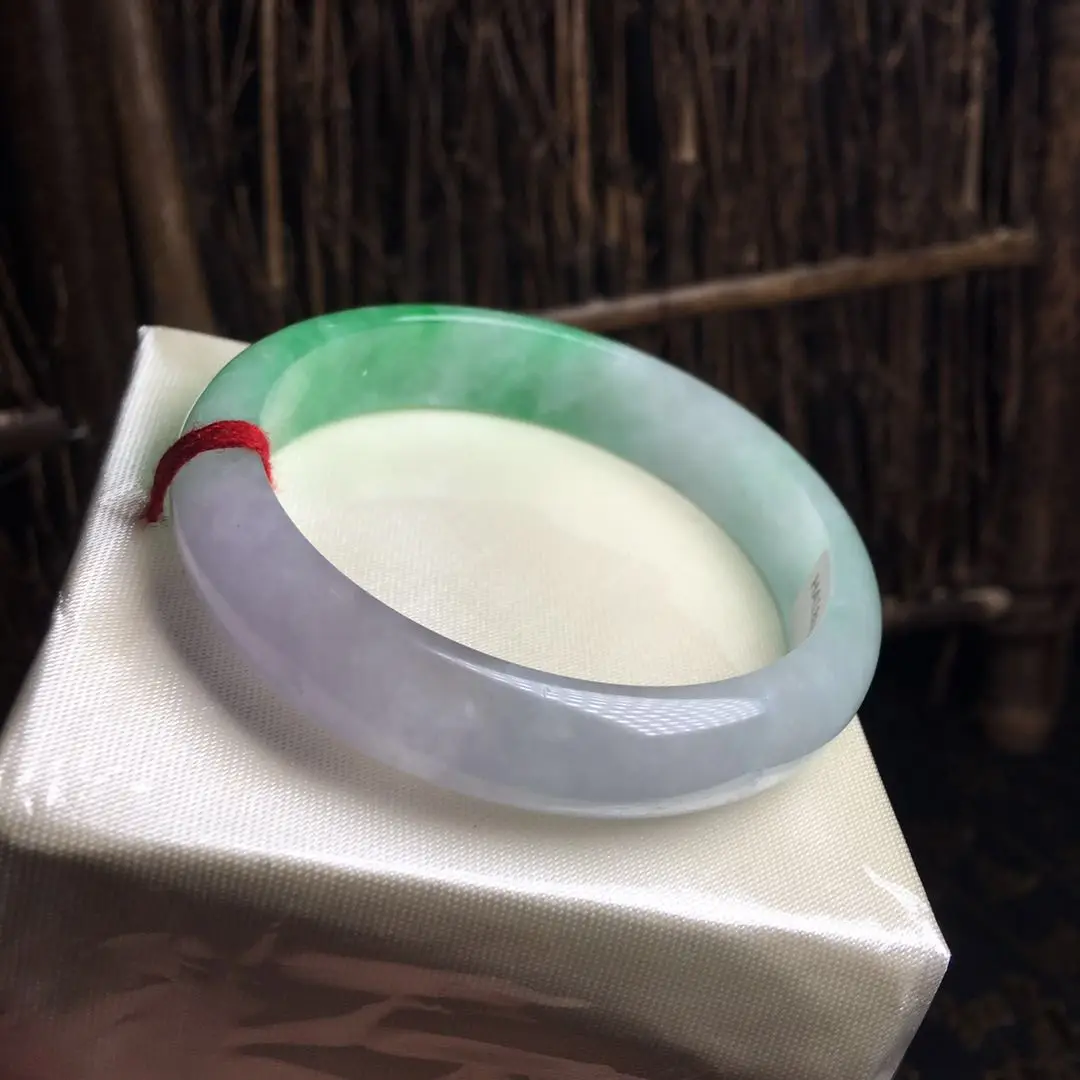 

zheru jewelry natural Myanmar jadeite 54mm-64mm spring color bracelet elegant princess bracelet best gift