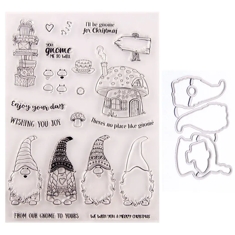 Новинка 2020 подарочные штампы в виде Санта Клауса и гриба металлические для