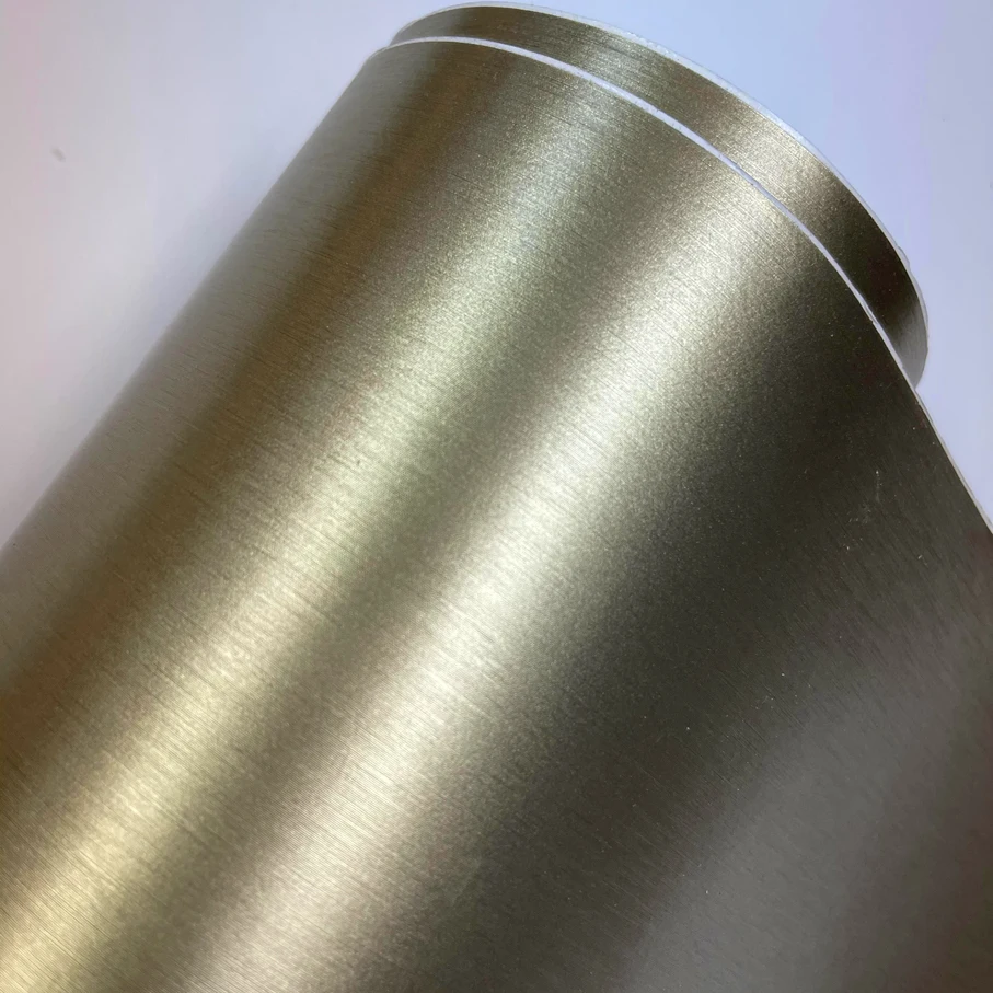 50cmx300cm champagne gold Aluminum Metallic Brushed Vinyl Car Wrap Film Adhesive Vehicle Motorcycle Metal Sticker - купить по