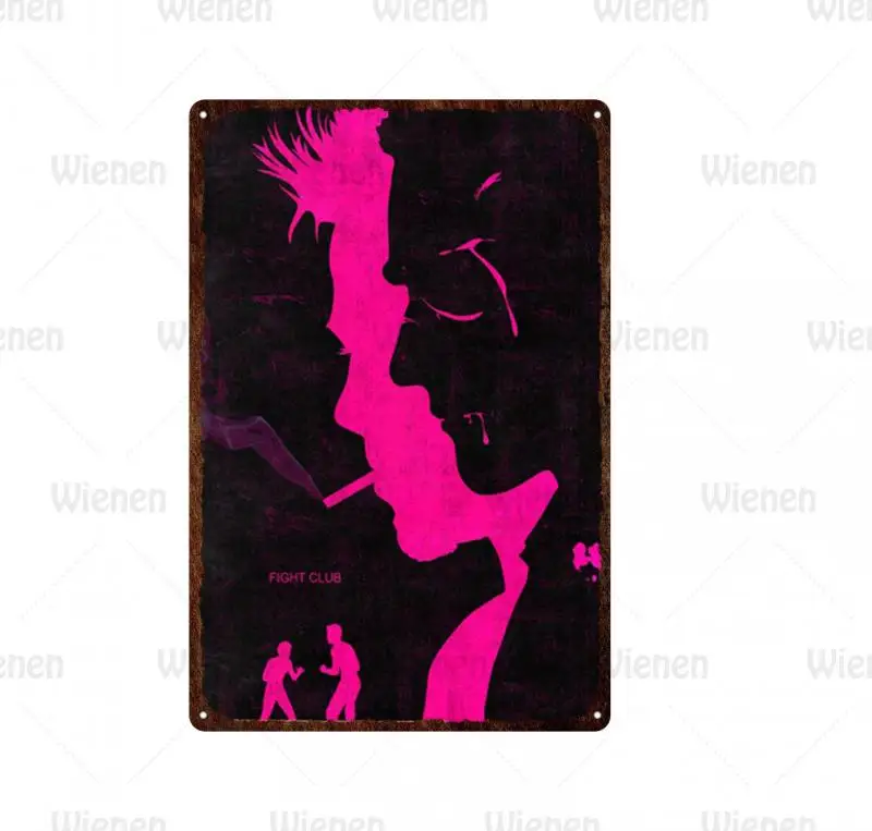 

Metal Sign Metal Poster Movie Fight Club Classic Film Poster Tin Sign Plaque Metal Vintage Wall Decor for Bar Pub Club Man Cave