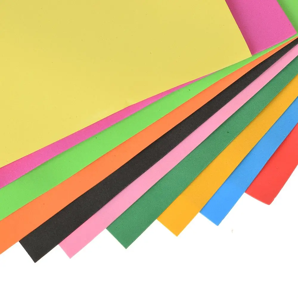 10 листов плотной многоцветной поролоновой бумаги формата а4 для детей детского