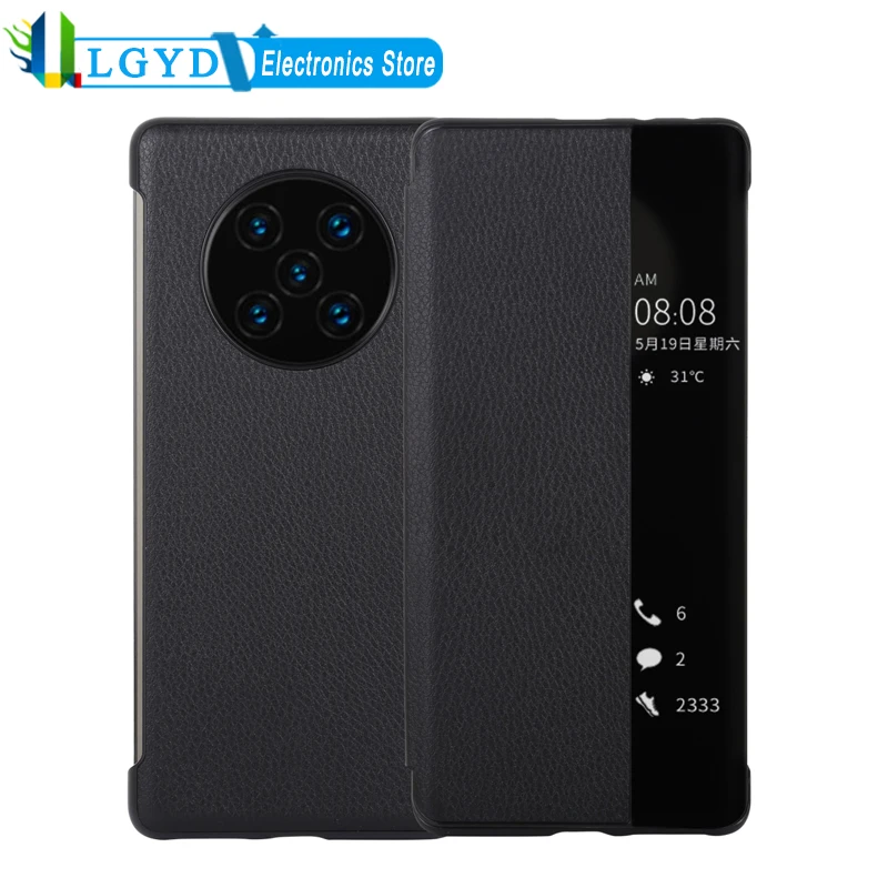 

Горизонтальный флип-кейс из искусственной кожи для Huawei Mate 40 Pro / Mate 40 / P40 Pro, с функцией отображения номера звонящего и сна/пробуждения