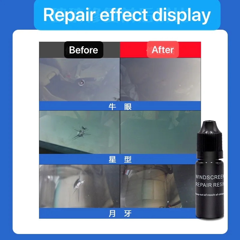 UV Resin Repair Fluid  AURORA 3D High-Quality Light-Curing  HIGH-Technology Repair Car Windshield Cracks UV Resin Liquid SETS
