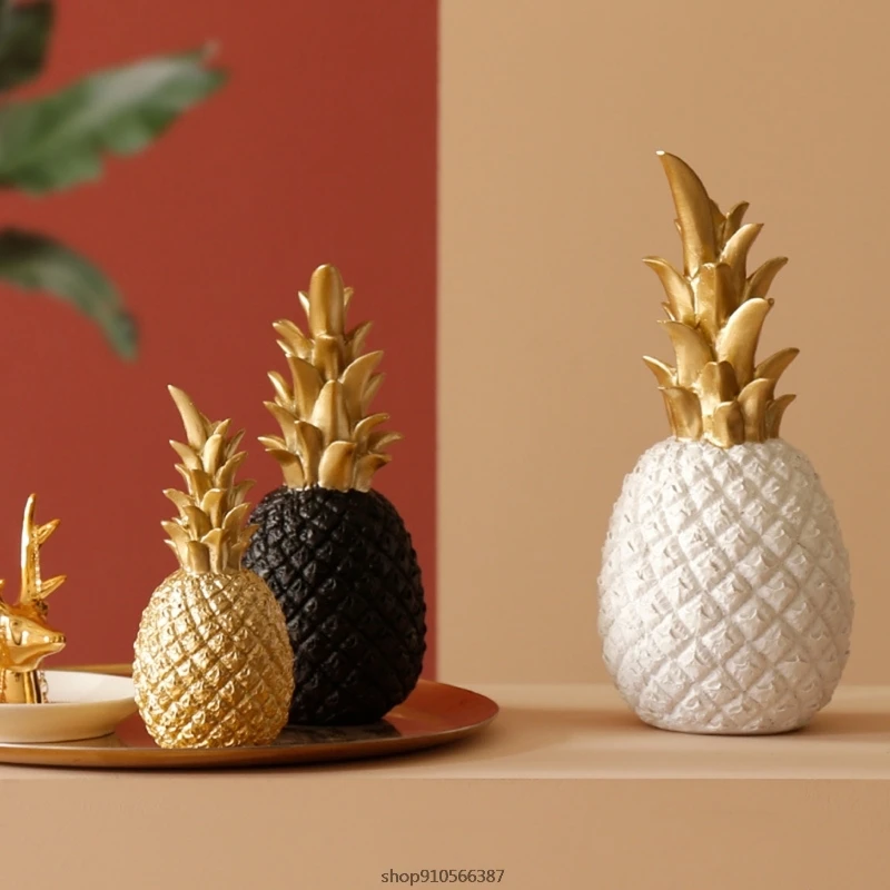 

Golden Modern Nordic Style Pineapple Ornament Desktop Creative Metal Finish Window Home Livingroom Ramadan Decoration Wholesales