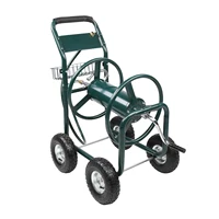 Iron Four-Wheel Pipe Truck Dark Green Suitable for Professional Commercial or Home Garden Landscaping Needs
