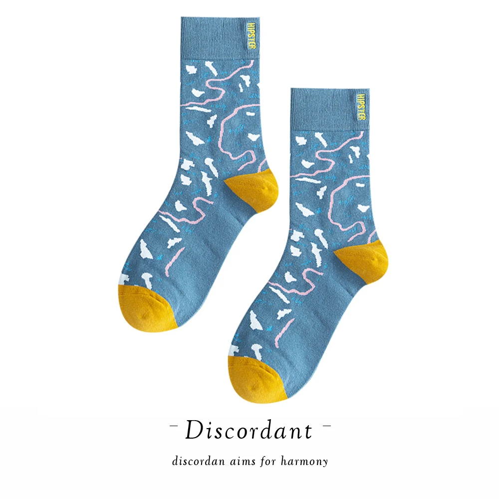 2020 Веселые носки с принтом в стиле Харадзюку геометрические абстрактные