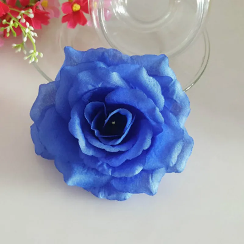 Искусственные цветы королевские синие шелковые головки цветов 10 шт. | Дом и сад