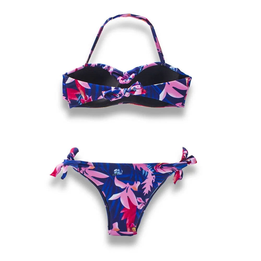 Женский купальник с цветочным рисунком сексуальный комплект бикини принтом 2020