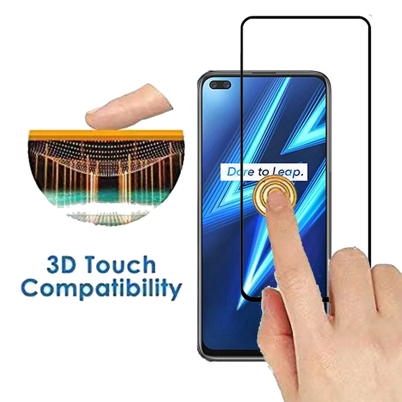 Защитное стекло для экрана закаленное OPPO Realme 6 Pro HD полноразмерная премиум-пленка