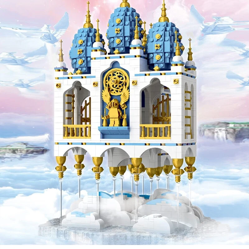 Модель небесного замка строительные блоки кирпичи для детей игрушки блочный