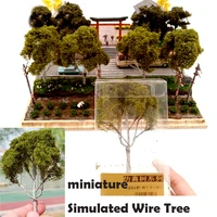 miniature simulated wire tree vegetation material for military scene diy production of train sand table