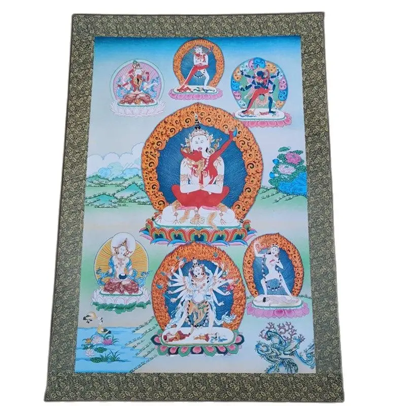

China old Tibet Paper Thangka like hanging painting fengshui Tibetan Buddhism