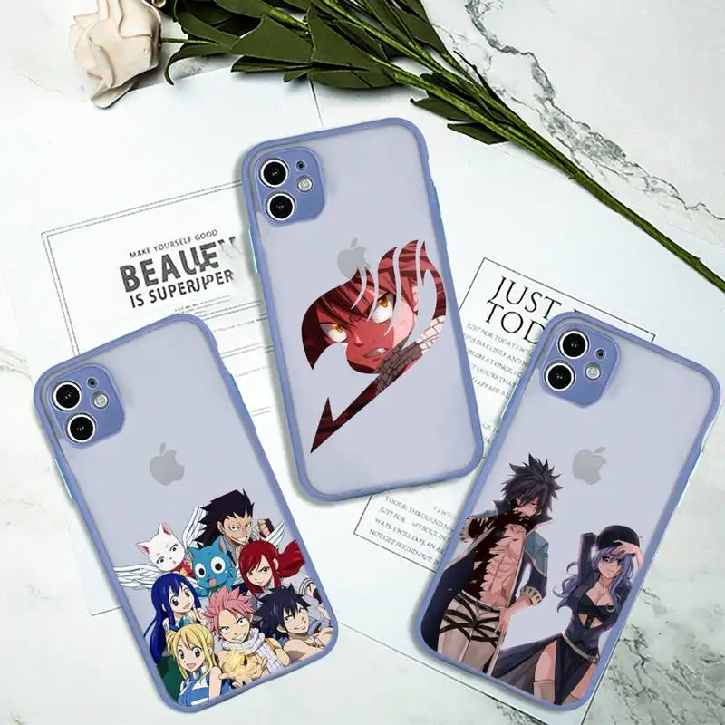 

Anime Manga Fairy Tail natsu Phone Case for iPhone 13 12 XS 11 pro max mini se2020 7 8 plus X XR color gray matte transparent