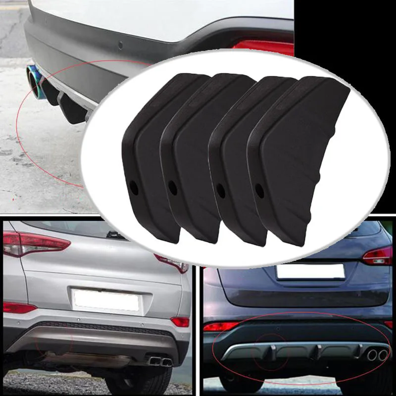 4x Universal Carbon Fiber Look Car Rear Bumper Lip Diffuser Shark Fins For BMW Benz Audi Ford Mazda VW | Автомобили и мотоциклы