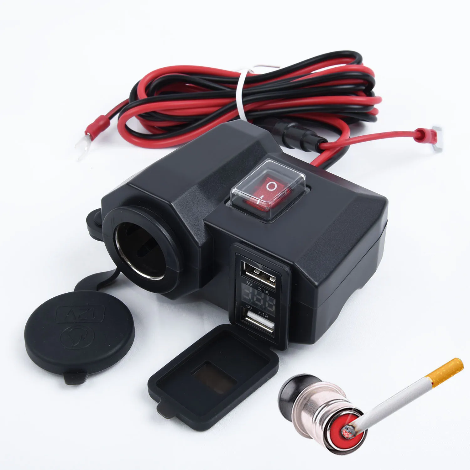 Водонепроницаемый 12V мотоциклов Dual USB Зарядное устройство разъем прикуривателя W/светодиодный принадлежности для вольтметра Запчасти для мотоциклов
