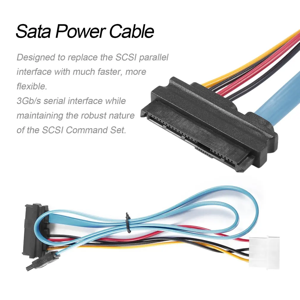 7 Pin SATA Serial ATA к САС 29 пин и 4 контактный кабель разъем адаптера для 2 5 дюймов HDD