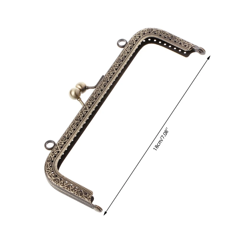 

Y166 1Pc DIY Purse Handbag Handle Coins Bags Metal Kiss Clasp Lock Frame DIY 18cm