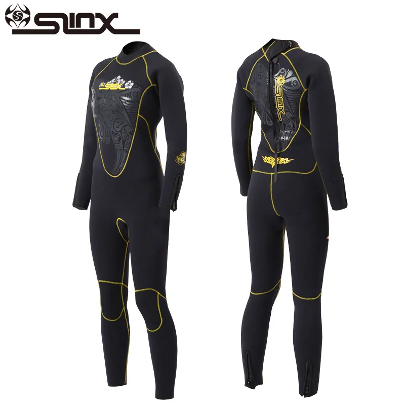 

Slinx 5mm Women Scuba Dive Wet Suit Long Sleeve Neoprene Fleece Lining Warm Wetsuit for Winter Surfing Snorkeling Spearfishing