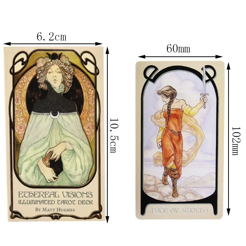 

80 Cards Ethereal Visions Illuminated Tarot Card Game English Version Family Party Board Game Tarot Cards