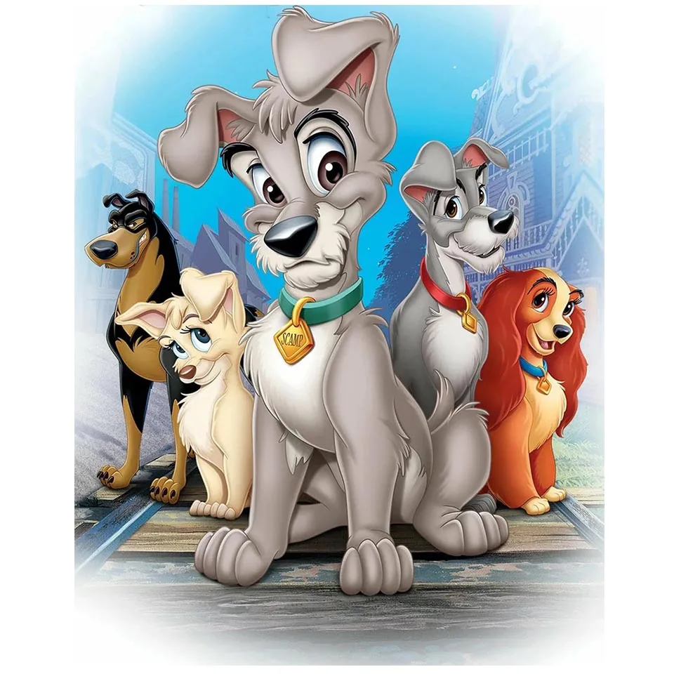 

Disney Lady and the Tramp diy Diamond Painting Full drill Mosaic cartoon dog diamond Embroidery stitch kid's gift room decor