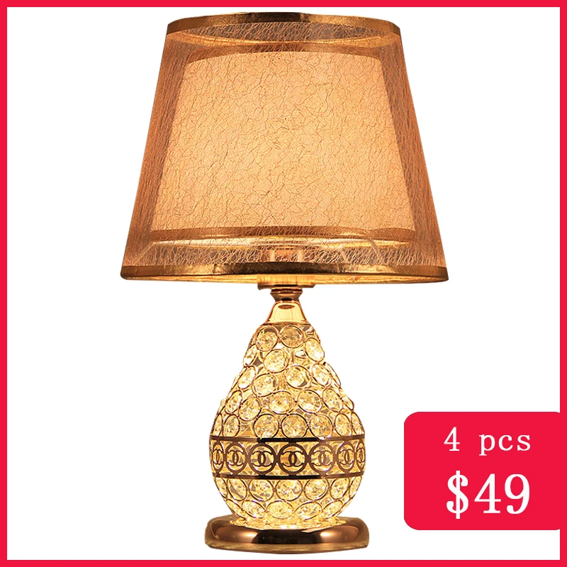 Роскошная Хрустальная настольная лампа TUDA для спальни светодиодная