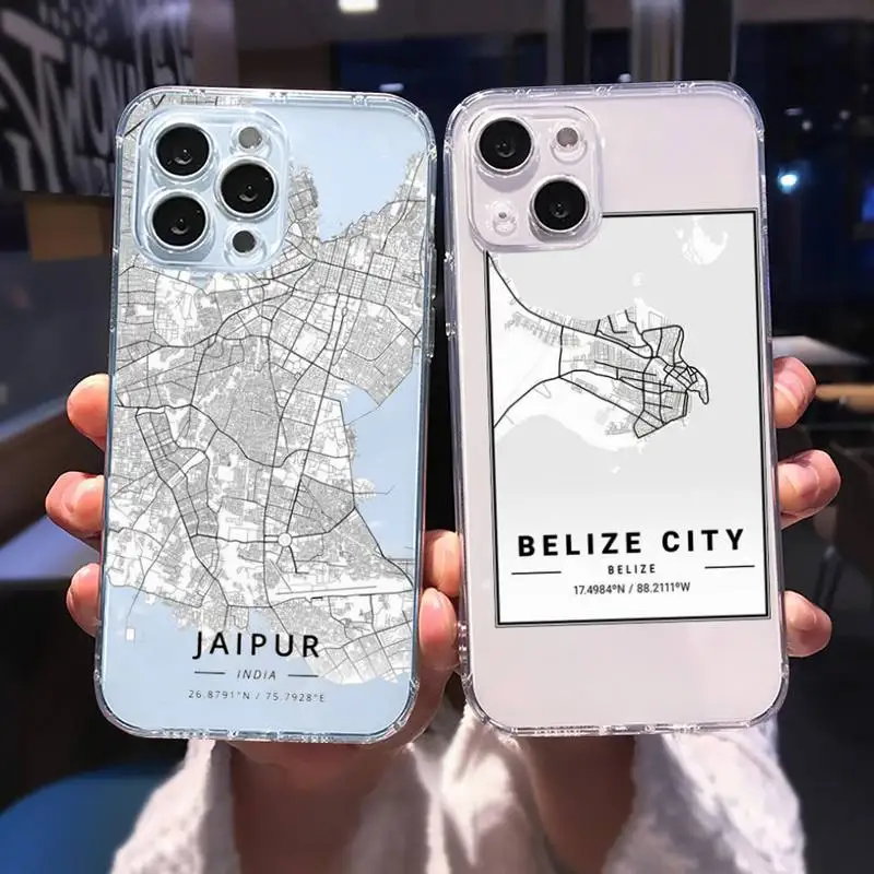 Чехол Ins для телефона с эксклюзивной картой города путешествий в страну скетч iphone