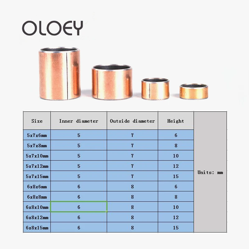 Аксессуары 0506 0508 0510 0512 0515 0606 0608 0610 0612 50 шт. самосмазывающаяся композитная втулка
