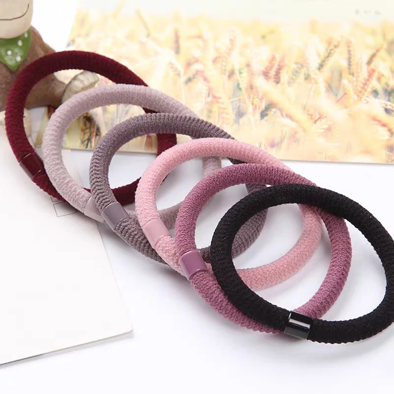 20 Pack Neutral Solid Color Black Hair Bands Elastic Hair Ties Girls' Ponytail Holder Women Hair Accessories images - 6