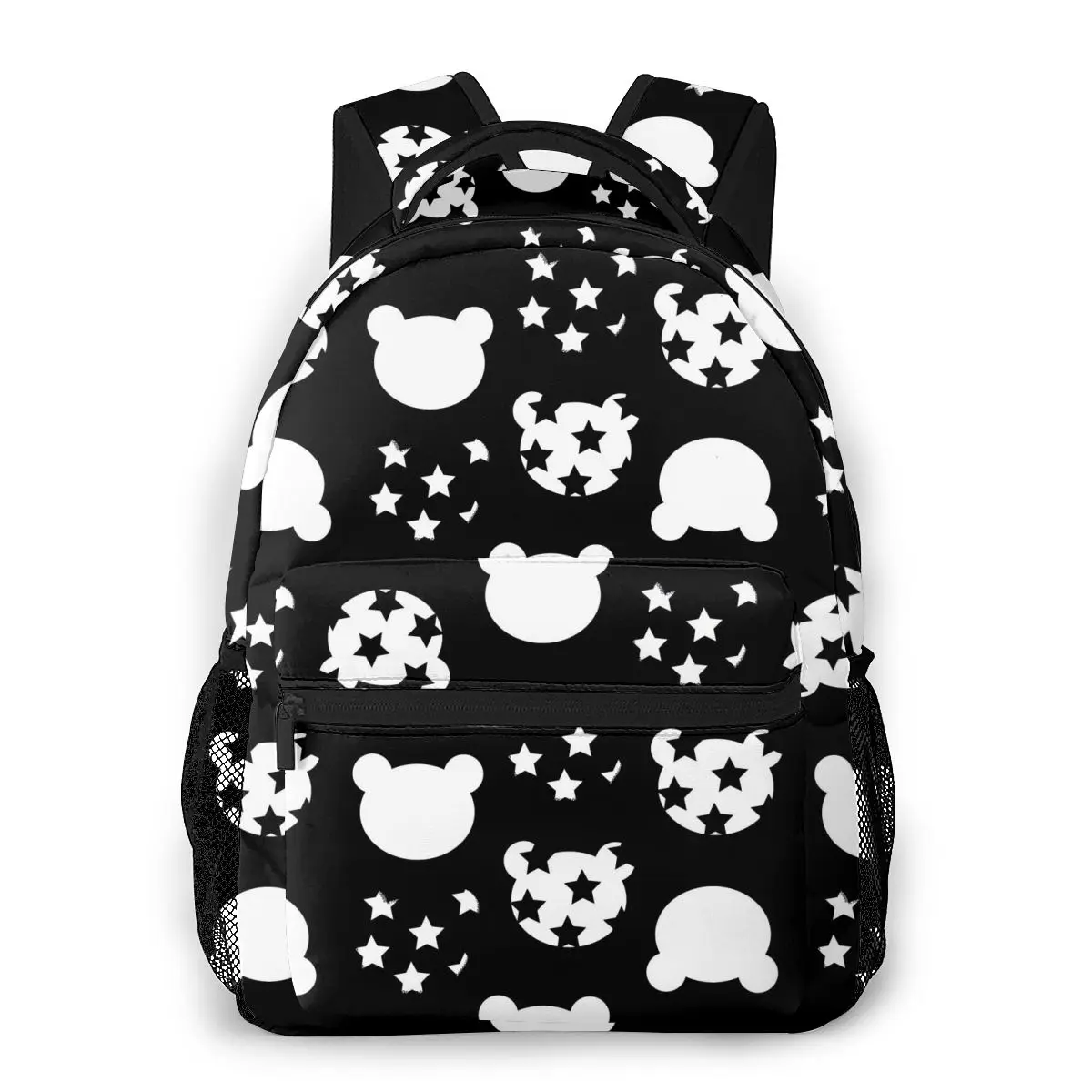 

Casual Black and White Star Women Backpack for School Bags Teenage Girls Backpacks Women Large Capacity Ladies Laptop Backpack
