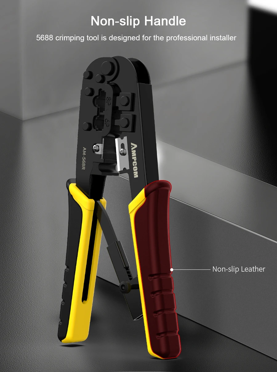 AMPCOM RJ11 RJ45 храповик обжимной инструмент сети Ethernet LAN кабель щипцы резак плоскогубцы для зачистки модульный 8P RJ45 и 6P RJ12 RJ11