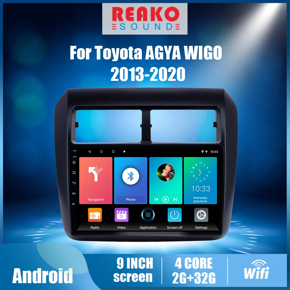 

REAKOSOUND for Toyota AGYA WIGO 2013-2020 2 Din Android Car Radio Stereo Car Multimedia Player GPS Navigation Autoradio