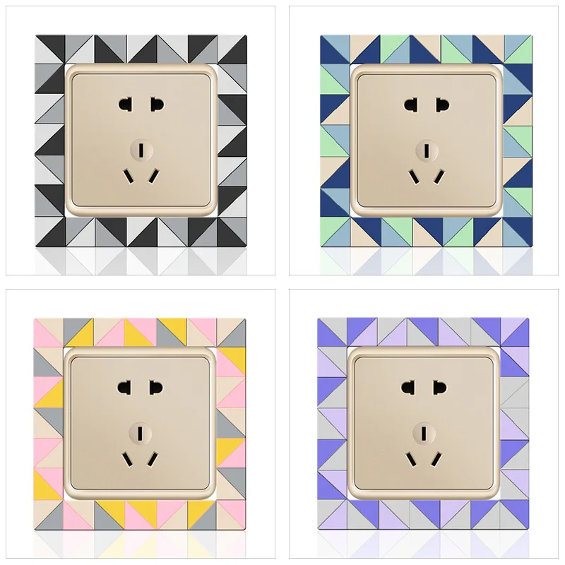 

Europen Style Jigsaw Pattern Removable Room Decor 3D Wall Silicone On-off Switch Light Switch Outlet Wall Sticker for Kids Room