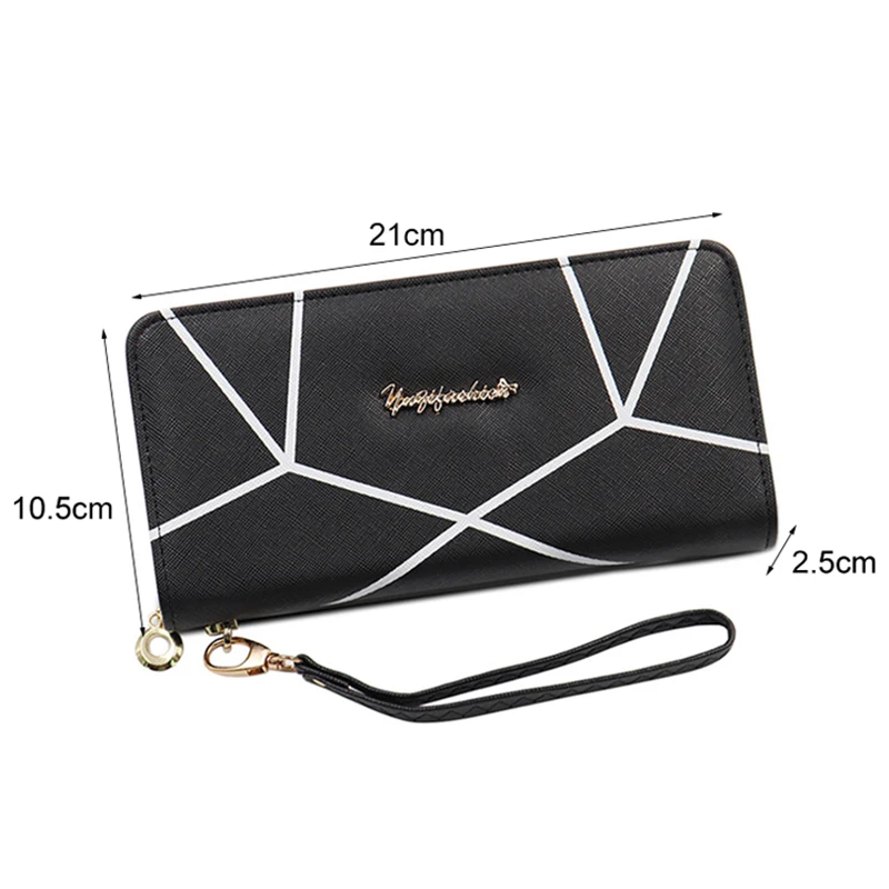 Женский Длинный дизайнерский кошелек на молнии из искусственной кожи