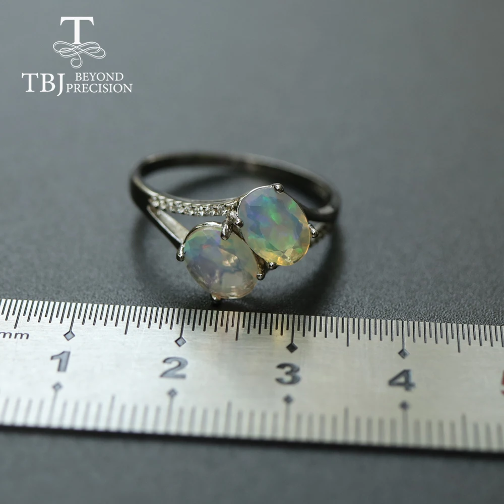 Кольцо с опалом женское овальное Ювелирное Украшение из натуральных драгоценных