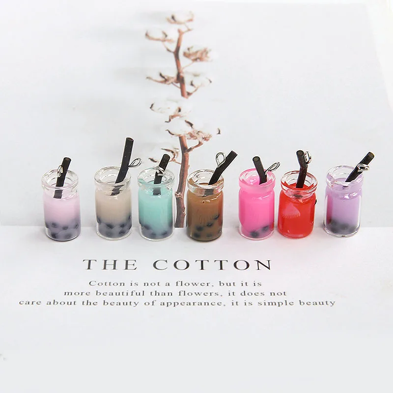 6 шт. милые мини жемчужные молочные чайные чашки моделирующие Висячие серьги для