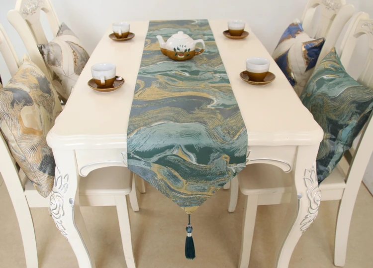 

Современная настольная дорожка с узором, кофейный столик, ТВ, шкаф, Настольная дорожка, Роскошный домашний декор, украшение для свадебной ве...