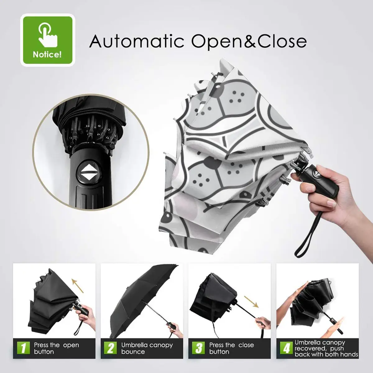 Prezzo Ombrello Automatico Pioggia Ombrello A Tre Pieghe Bulldog Francese Cucciolo Faccia Testa Di Cane Ombrello Antivento Parasole Impermeabile Femminile